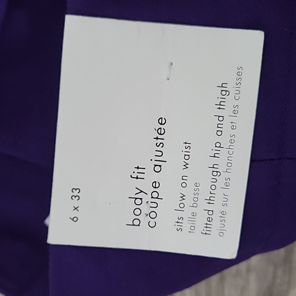 NWT Calvin Klein Purple Body Fit 6 X 33 Pants - Picture 9 of 9